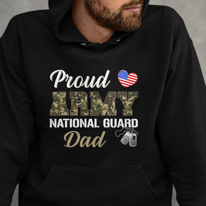 Gift for Dad Shirt, Funny Dad Unisex T-Shirt/Hoodie/Sweatshirt HLT00 – Vintage Proud Army National Guard Dad Military Pride Costume T-Shirt
