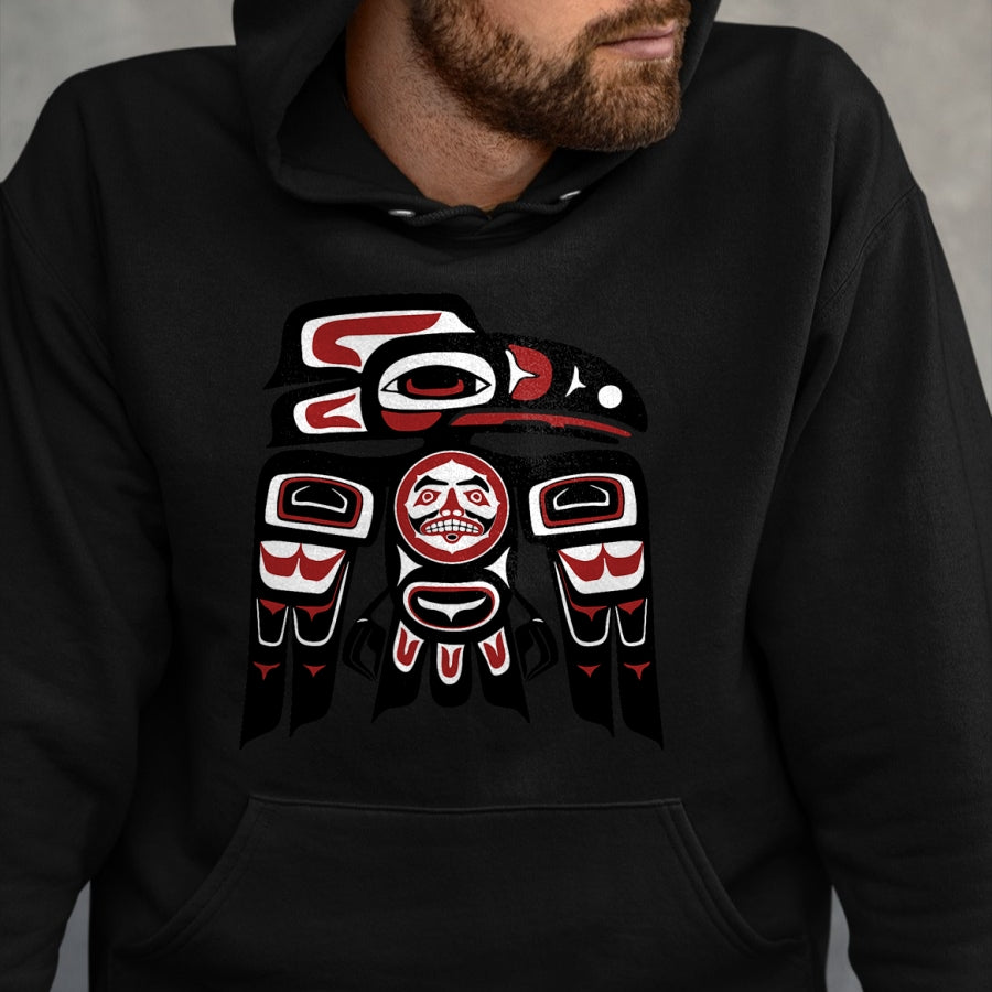Native American T-Shirts, Vintage Native American Unisex T-Shirt/Hoodie/Sweatshirt HLT00 - Haida Tlingit Raven Totem Native American Indigenous Pride
