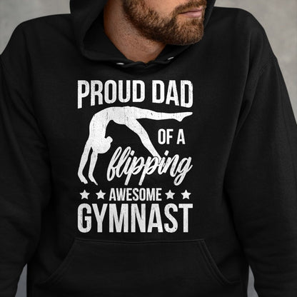 Gift for Dad Shirt, Funny Dad Unisex T-Shirt/Hoodie/Sweatshirt HLT00 – Proud Dad Of A Gymnast Father Gymnastics Dad Long Sleeve T-Shirt