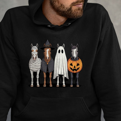 Best Horse Lover Shirt , Funny Horse UnisexT-Shirt/Hoodie/Sweatshirt HLT00 - Spooky Ghost Horse Pumpkin Halloween Skeleton T-Shirt