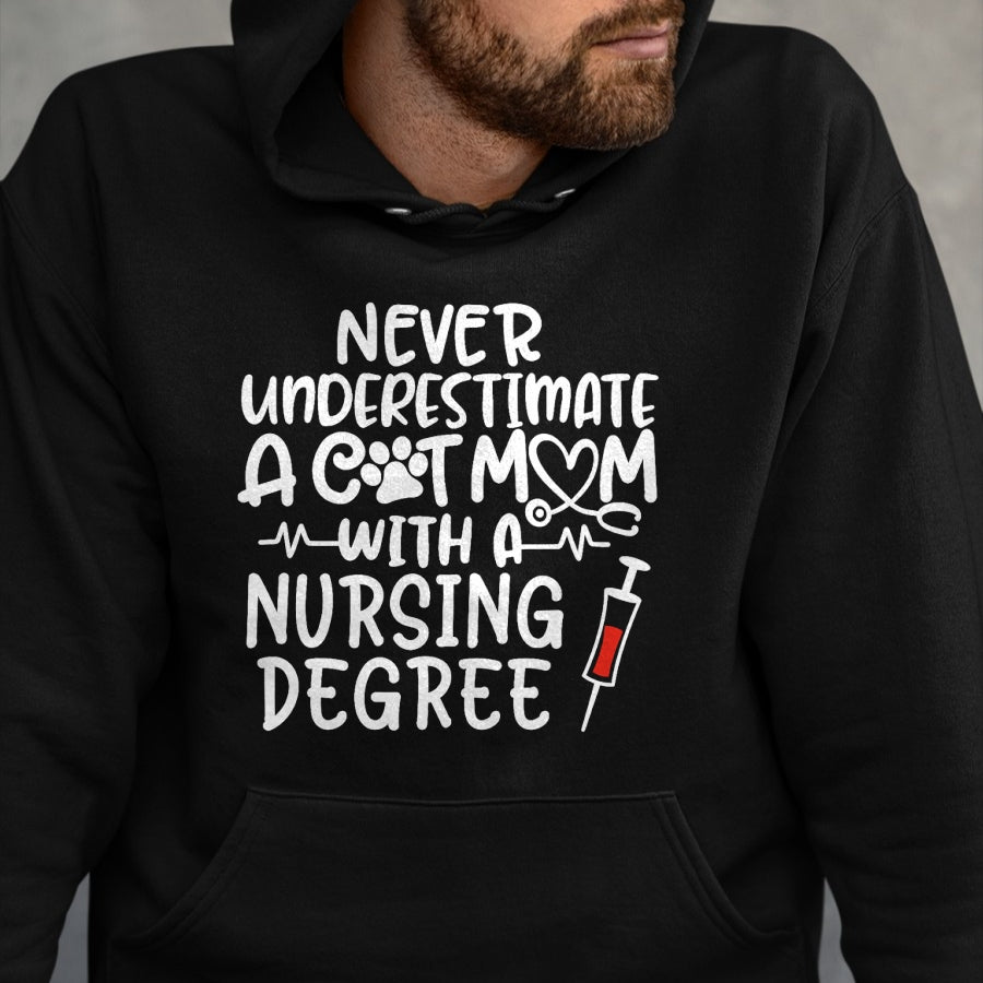 Funny Nurse Shirt, Nurse Unisex T-Shirt/Hoodie/Sweatshirt HLT00 - Nurse Cat Mom Nurse Life Cats and Nursing Gift T-Shirt