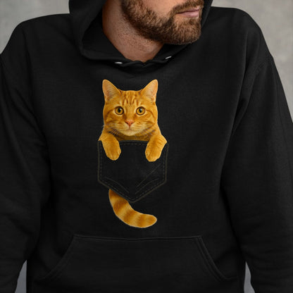 Cat Love Shirt, Funny Cat Lover Gift UnisexT-Shirt/Hoodie/Sweatshirt HLT00 - Cute Tabby Cat Pocket Funny Gifts Cat Mom Cat Dad Cat Lover T-Shirt