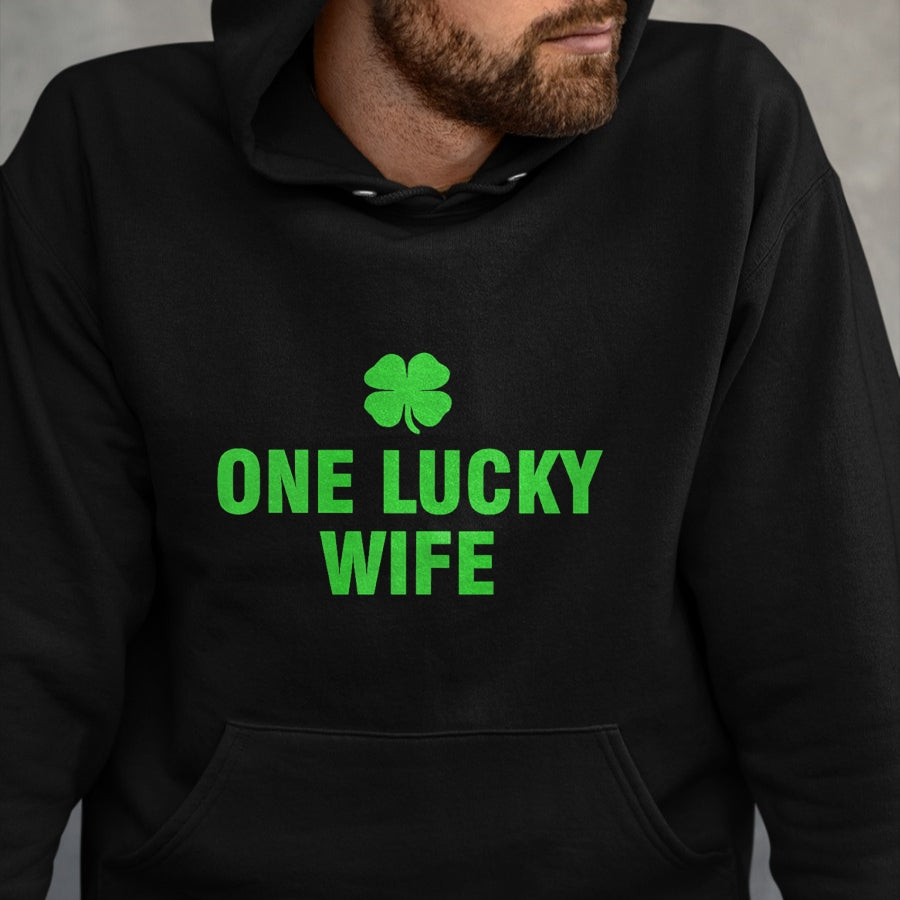 Best Wife Shirt, Wife and Husband Unisex T-Shirt/Hoodie/Sweatshirt HLT00 - Gift for wife T shirt, lucky wife   One Lucky Wife Premium T-Shirt (1)