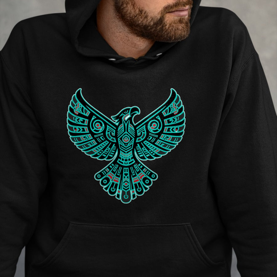 Native American T-Shirts, Vintage Native American Unisex T-Shirt/Hoodie/Sweatshirt HLT00 - Thunderbird Native American Tribal Art (1)