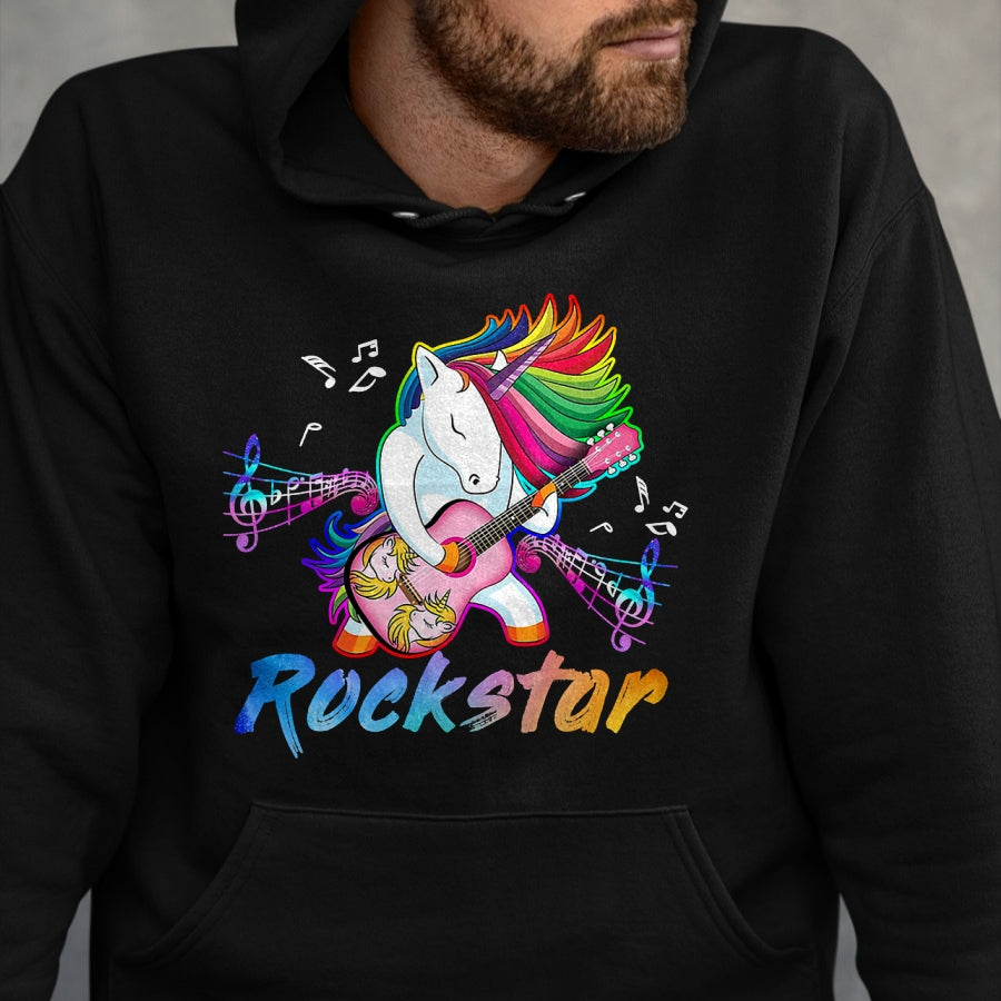 Guitar Lover Shirt, Funny Guitar UnisexT-Shirt/Hoodie/Sweatshirt HLT00 - Unicorn Rock Star Guitar Rockin_ Music Singer T-Shirt