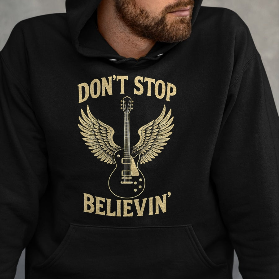Guitar Lover Shirt, Funny Guitar UnisexT-Shirt/Hoodie/Sweatshirt HLT00 - Don’t Stop Believing 80s 90s Classic Rock Graphic T-Shirt