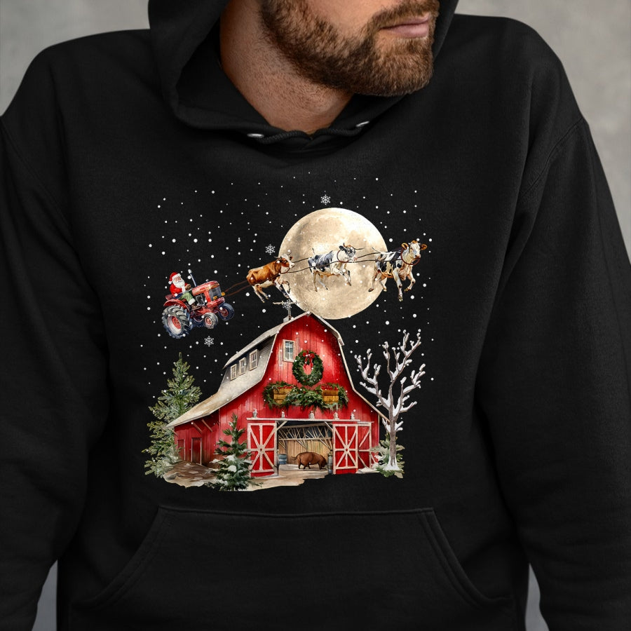 Best Farmer Life Shirt, Funny Farmer UnisexT-Shirt/Hoodie/Sweatshirt HLT00 - Funny Santa Claus Tractor Cows Farm Farmer Christmas Holiday T-Shirt