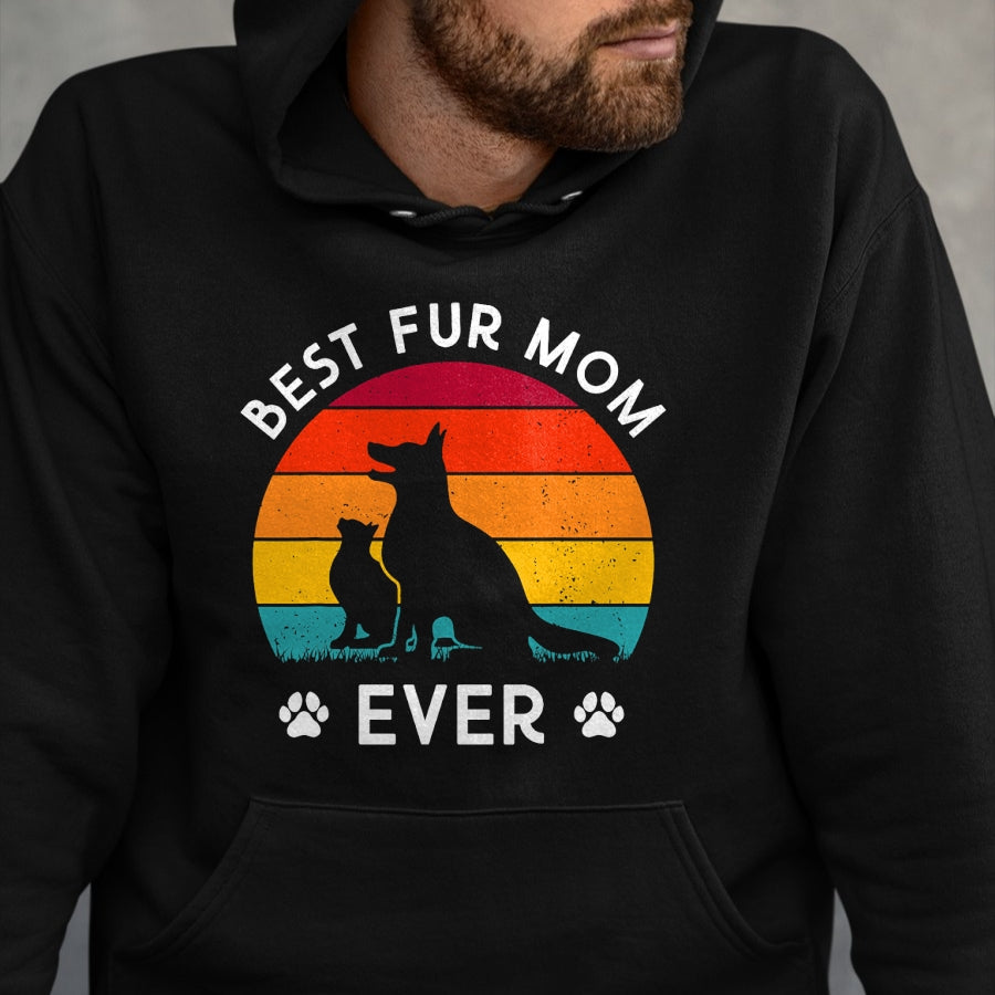 Dog Love Shirt, Dog Lover Gift T-Shirt/Hoodie/Sweatshirt HLT00 - Funny Best Fur Mom Ever Vintage Retro Dog And Cat Owner Love T-Shirt
