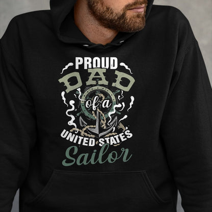Gift for Dad Shirt, Funny Dad Unisex T-Shirt/Hoodie/Sweatshirt HLT00 – Fathers Day Proud Dad of A United States Anchor Sailor T-Shirt