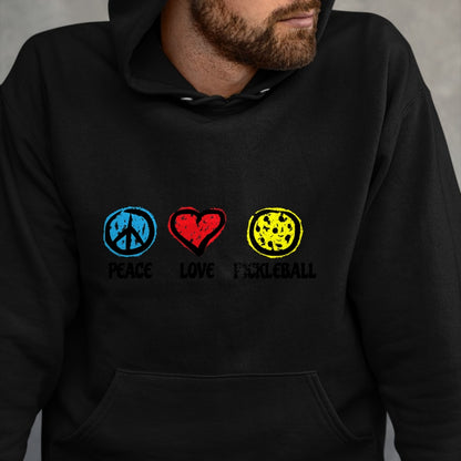 Funny Pickleball Shirt, Pickleball Lover Unisex T-Shirt/Hoodie/Sweatshirt HLT00 - Peace Love Pickleball Pickleball Shirt for Pickleball Player T-Shirt
