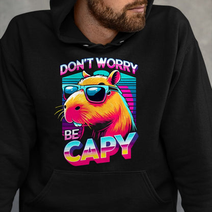Cute Capybara Shirt, Funny Capybara Unisex T-Shirt/Hoodie/Sweatshirt HLT00 - Cool Retro Capybara Long Sleeve T-Shirt