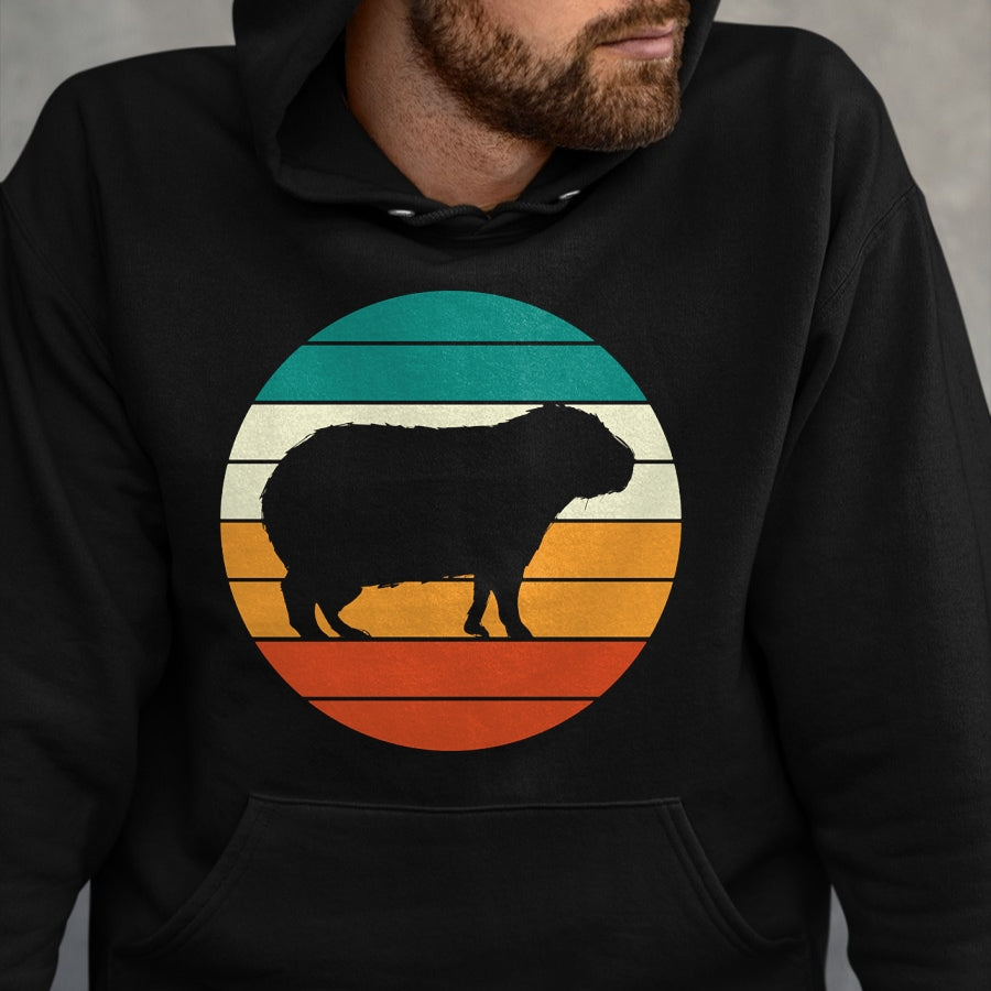 Cute Capybara Shirt, Funny Capybara Unisex T-Shirt/Hoodie/Sweatshirt HLT00 - Retro Rodent Funny Capybara Dont Be Worry Be Capy T-Shirt, Men, Black, 3X-Large