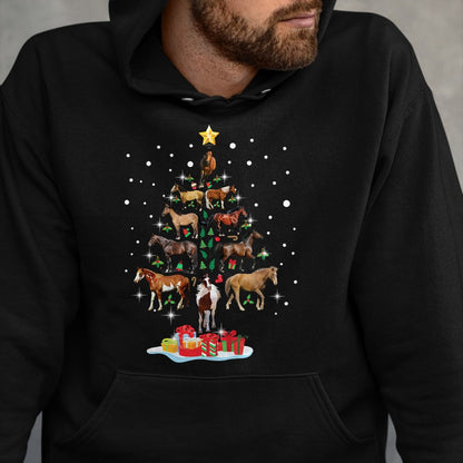 Best Horse Lover Shirt , Funny Horse UnisexT-Shirt/Hoodie/Sweatshirt HLT00 - Horse Tree Christmas Horses Xmas Gifts for Women Girls T-Shirt