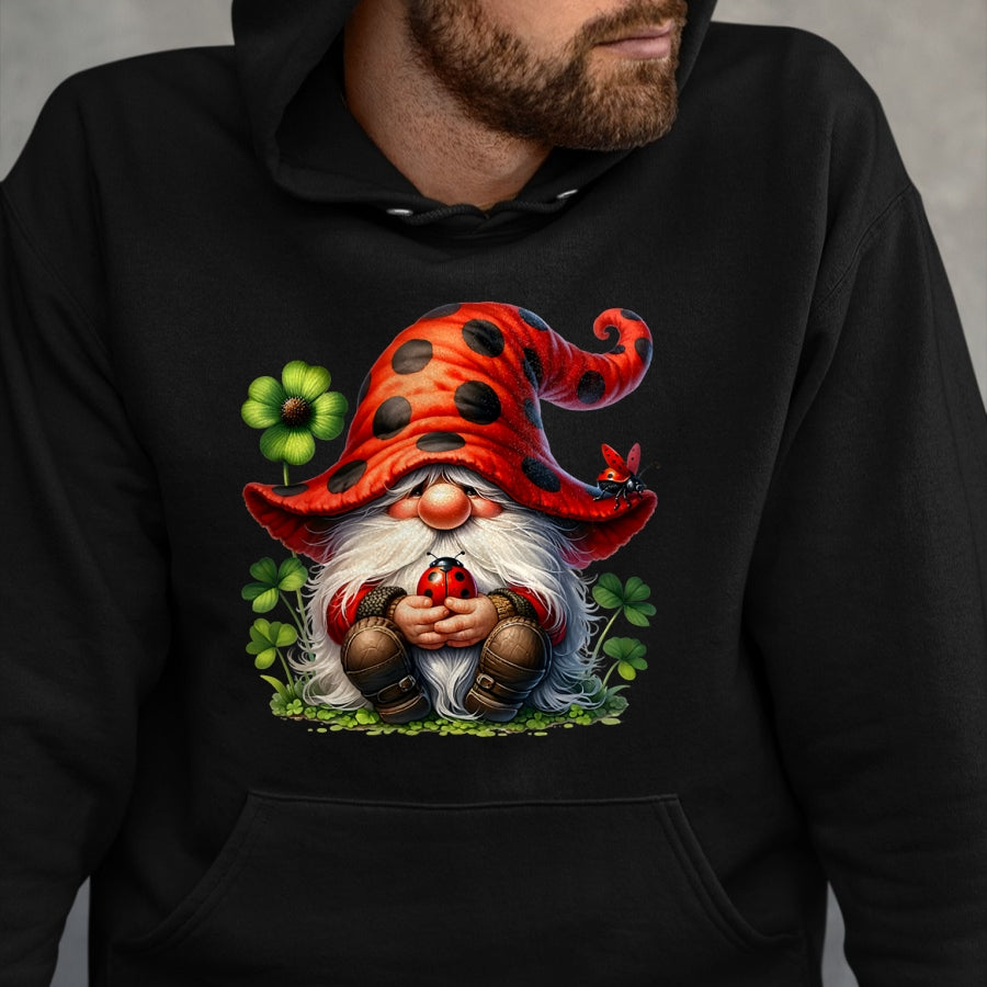 Gift for Mom Shirt, Funny Mom Unisex T-Shirt/Hoodie/Sweatshirt HLT00 - Ladybug Gnome For Lucky Mom And Dad Life With Shamrocks T-Shirt