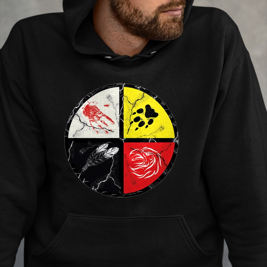 Native American T-Shirts, Vintage Native American Unisex T-Shirt/Hoodie/Sweatshirt HLT00 - Native American Medicine Wheel