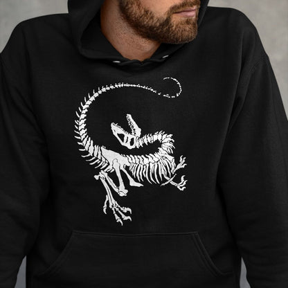 Best Dinosaur Lover Shirt, Funny Dinosaur UnisexT-Shirt/Hoodie/Sweatshirt HLT00 - Velociraptor Dinosaur Fossil Skeleton Paleontology T-Shirt, Men, Black, 3X-Large