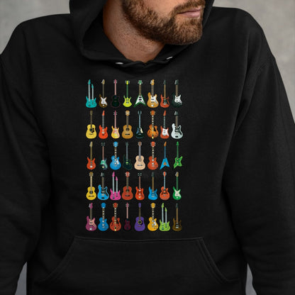 Guitar Lover Shirt, Funny Guitar UnisexT-Shirt/Hoodie/Sweatshirt HLT00 - Love Guitar Different Guitars Music Lover Funny Gift T-Shirt Small