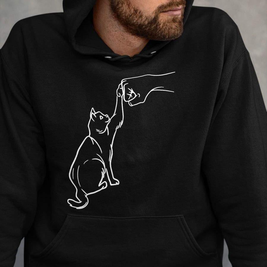 Cat Love Shirt, Funny Cat Lover Gift UnisexT-Shirt/Hoodie/Sweatshirt HLT00 - Funny Cat Best Friend Fist Bump Cat Lover T-Shirt