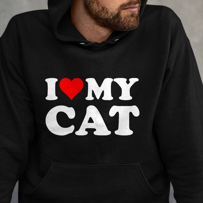 Cat Love Shirt, Funny Cat Lover Gift UnisexT-Shirt/Hoodie/Sweatshirt HLT00 - Red Heart I Love My Cat T-Shirt (1)