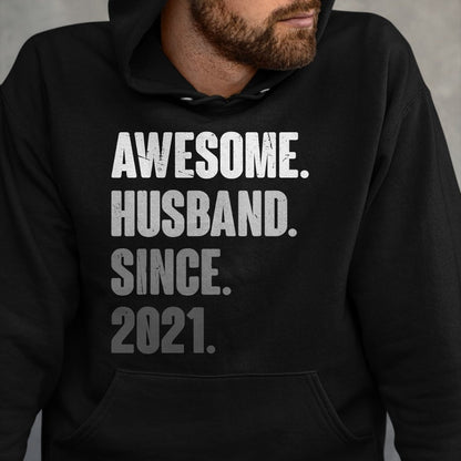 Best Wife Shirt, Wife and Husband Unisex T-Shirt/Hoodie/Sweatshirt HLT00 - 3rd Year Wedding Anniversary Epic Awesome Husband Since 2021 T-Shirt (3)