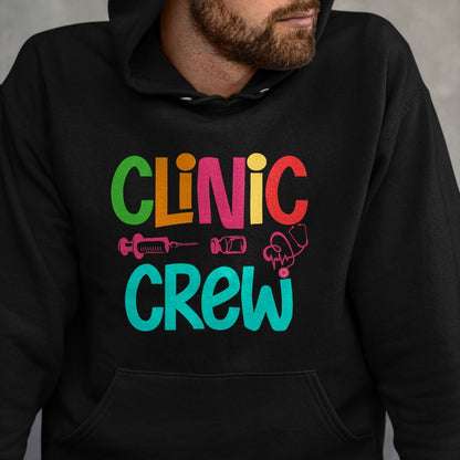 Funny Nurse Shirt, Nurse Unisex T-Shirt/Hoodie/Sweatshirt HLT00 - Retro Clinic Crew For School Nurse Crew Girl Women Mama Wife T-Shirt