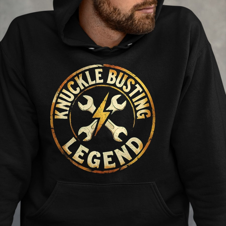 Best Mechanic Life Shirt, Funny Mechanic UnisexT-Shirt/Hoodie/Sweatshirt HLT00 - Knuckle Busting Legend Mechanic Design T-Shirt, Men, Heather Blue, Large