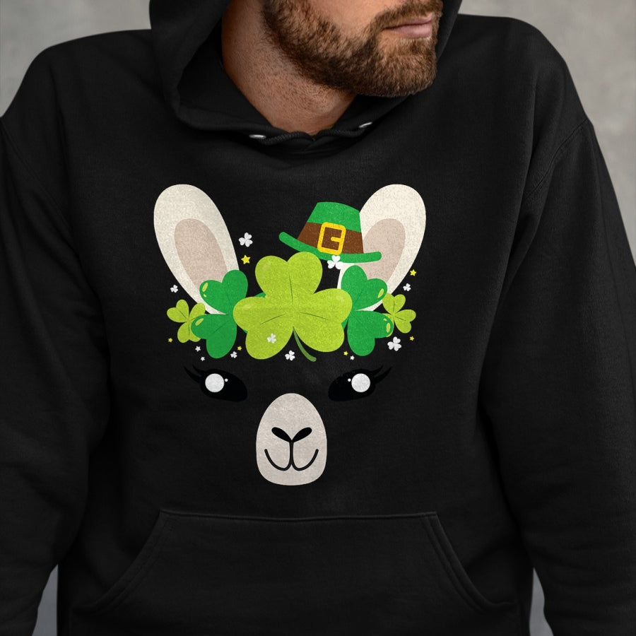Gift for Mom Shirt, Funny Mom Unisex T-Shirt/Hoodie/Sweatshirt HLT00 - Llama St Patricks Day Shirt Kids Lucky Girl Mom Gift Tee T-Shirt