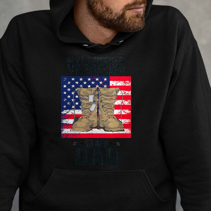 Gift for Dad Shirt, Funny Dad Unisex T-Shirt/Hoodie/Sweatshirt HLT00 – Dad Father_s Day My Favorite Veteran Is My Father Proud Kids T-Shirt