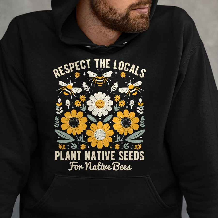Native American T-Shirts, Vintage Native American Unisex T-Shirt/Hoodie/Sweatshirt HLT00 - Plant Native Seeds for Native Bees