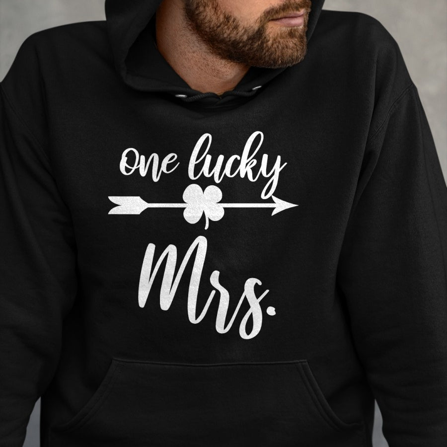 Best Wife Shirt, Wife and Husband Unisex T-Shirt/Hoodie/Sweatshirt HLT00 - Gift for wife T shirt, lucky wife   Womens Husband and Wife St Patricks Day T Shirt Gift One Lucky M