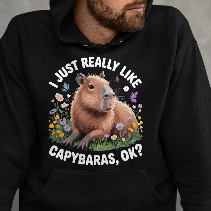 Cute Capybara Shirt, Funny Capybara Unisex T-Shirt/Hoodie/Sweatshirt HLT00 - Funny Capybara Art for Men Women Kids Capy Rodent Capybara T-Shirt