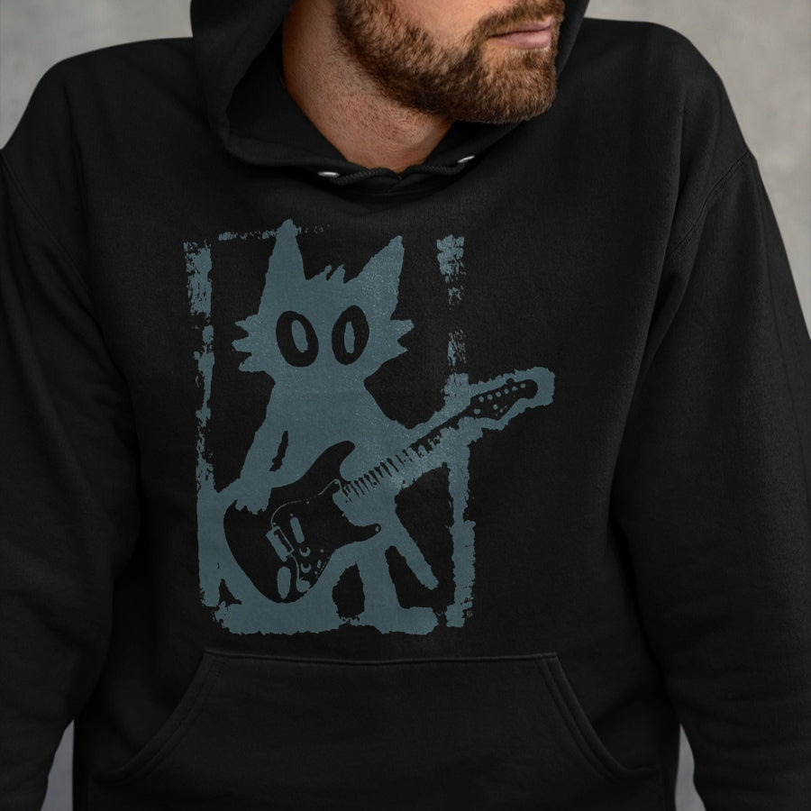 Guitar Lover Shirt, Funny Guitar UnisexT-Shirt/Hoodie/Sweatshirt HLT00 - Cat Playing Guitar Rock Star Rock and Roll Men Women Kids T-Shirt (1)