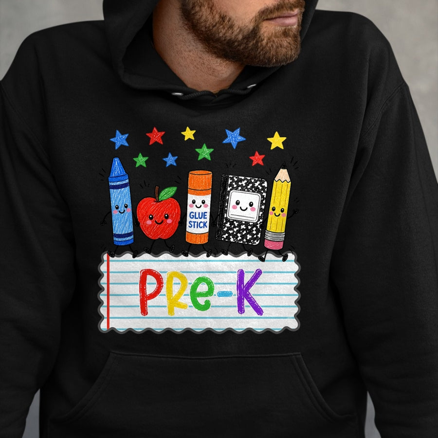 Best Student Shirt, Funny Back To School UnisexT-Shirt/Hoodie/Sweatshirt HLT00 - Cute Apple Pencil Book Back to School Pre-K Boy Girl T-Shirt