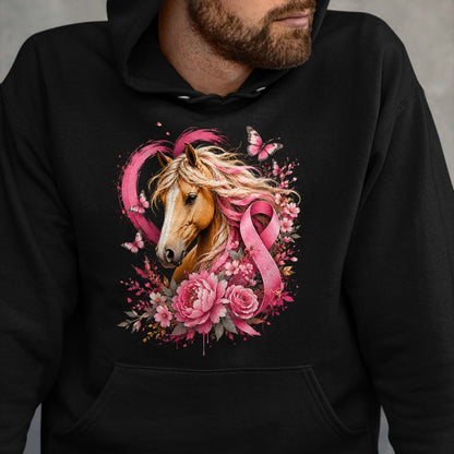 Best Horse Lover Shirt , Funny Horse UnisexT-Shirt/Hoodie/Sweatshirt HLT00 - Breast Cancer Awareness Horse Pink Ribbon Butterfly Survivor T-Shirt
