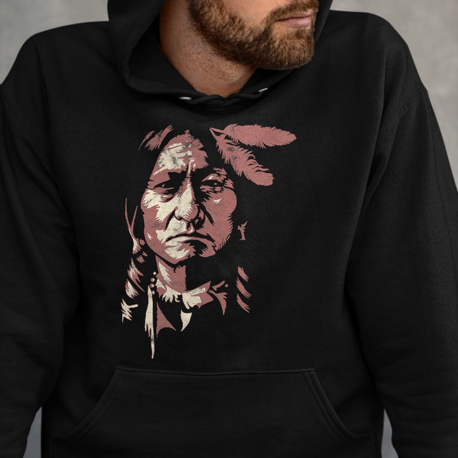 Native American T-Shirts, Vintage Native American Unisex T-Shirt/Hoodie/Sweatshirt HLT00 - sitting bull native american chief indian warrior men women