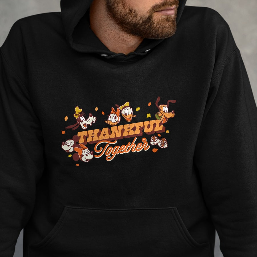 Best Thanksgiving Family Shirt , Funny Thanksgiving UnisexT-Shirt/Hoodie/Sweatshirt HLT00 - Disney Mickey Mouse and Friends Fall Thankful Together T-Shirt