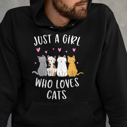 Cat Love Shirt, Funny Cat Lover Gift UnisexT-Shirt/Hoodie/Sweatshirt HLT00 - Just A Girl Who Loves Cats Cute Cat Lover T-Shirt Small