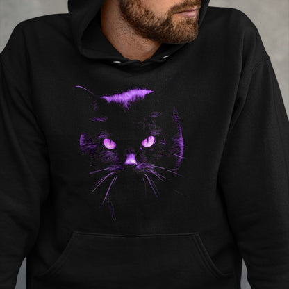 Cat Love Shirt, Funny Cat Lover Gift UnisexT-Shirt/Hoodie/Sweatshirt HLT00 - Cool Halloween Shirt Purple Cat, Witches Familiar, Cat_s Eye T-Shirt, Women, Black, X-Large