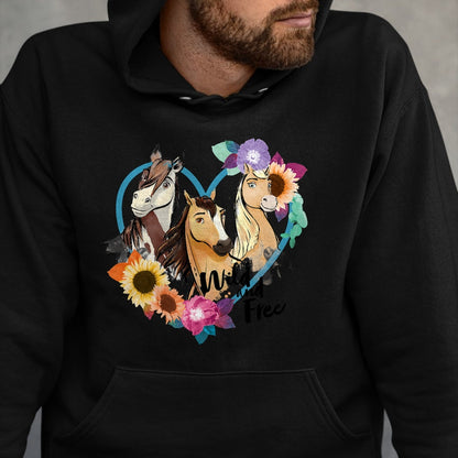 Best Horse Lover Shirt , Funny Horse UnisexT-Shirt/Hoodie/Sweatshirt HLT00 - Spirit Riding Free Wild and Free T-Shirt