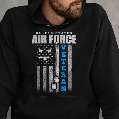 Proud Veteran Shirt, Funny Veteran UnisexT-Shirt/Hoodie/Sweatshirt HLT00 - Veteran of The US Air Force USA Flag Veterans T-Shirt