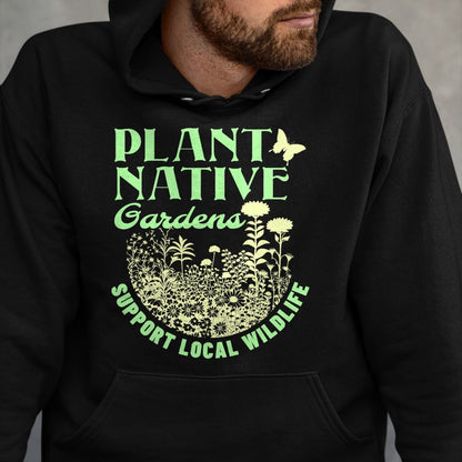 Native American T-Shirts, Vintage Native American Unisex T-Shirt/Hoodie/Sweatshirt HLT00 - Plant Native Gardens Support Local Wildlife Gardening