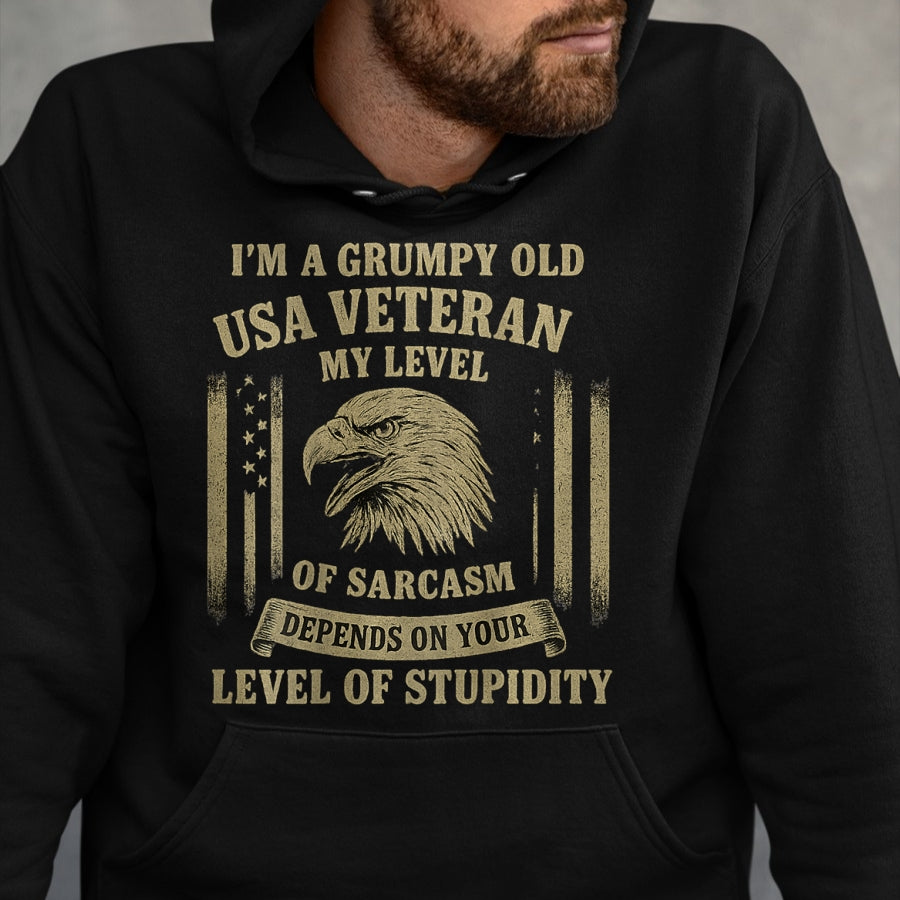 Proud Veteran Shirt, Funny Veteran UnisexT-Shirt/Hoodie/Sweatshirt HLT00 - Grumpy Old USA Veteran T-Shirt