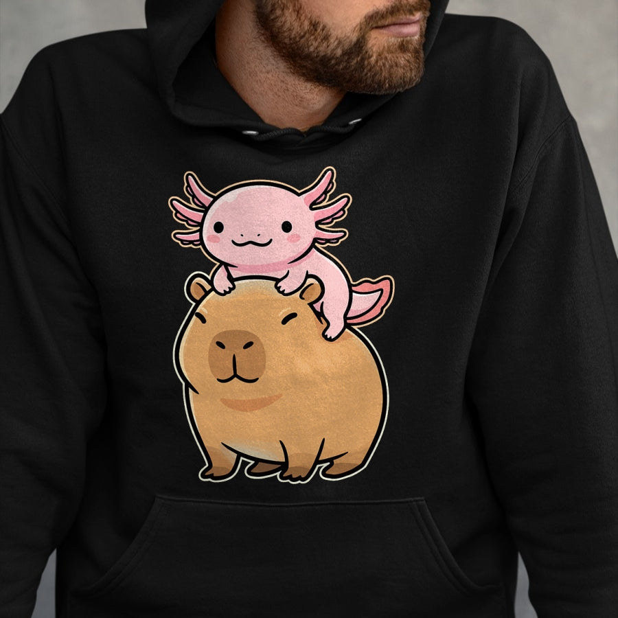 Cute Capybara Shirt, Funny Capybara Unisex T-Shirt/Hoodie/Sweatshirt HLT00 - Capybara Axolotl Kawaii Animal T-Shirt