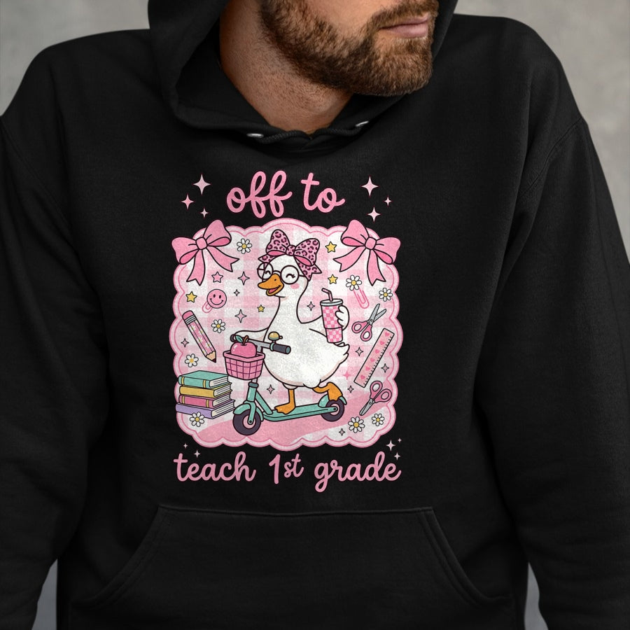Best Student Shirt, Funny Back To School UnisexT-Shirt/Hoodie/Sweatshirt HLT00 - Off to Teach 1st Grade Back to School First Grade Teachers T-Shirt