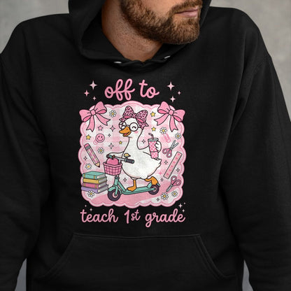 Best Student Shirt, Funny Back To School UnisexT-Shirt/Hoodie/Sweatshirt HLT00 - Off to Teach 1st Grade Back to School First Grade Teachers T-Shirt