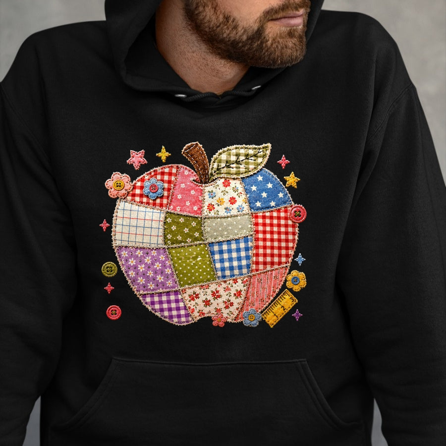 Best Student Shirt, Funny Back To School UnisexT-Shirt/Hoodie/Sweatshirt HLT00 - Cute Patchwork Preppy Apples Back to School Teacher Student T-Shirt