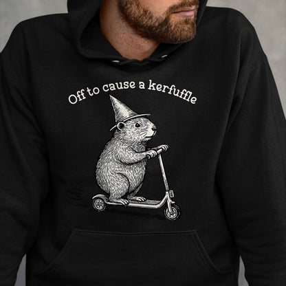 Cute Capybara Shirt, Funny Capybara Unisex T-Shirt/Hoodie/Sweatshirt HLT00 - Off to Cause A Kerfuffle Funny Capybara Meme T-Shirt