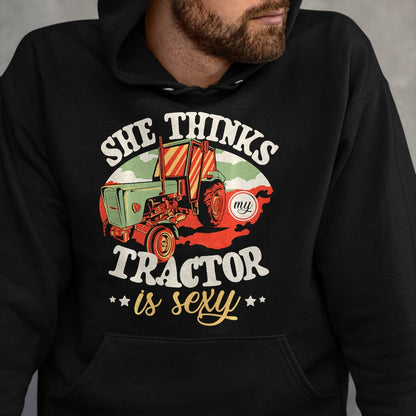 Best Farmer Life Shirt, Funny Farmer UnisexT-Shirt/Hoodie/Sweatshirt HLT00 - Mens She Thinks My Tractor is Sexy Farmer Agriculture Farm Performance T-Shirt