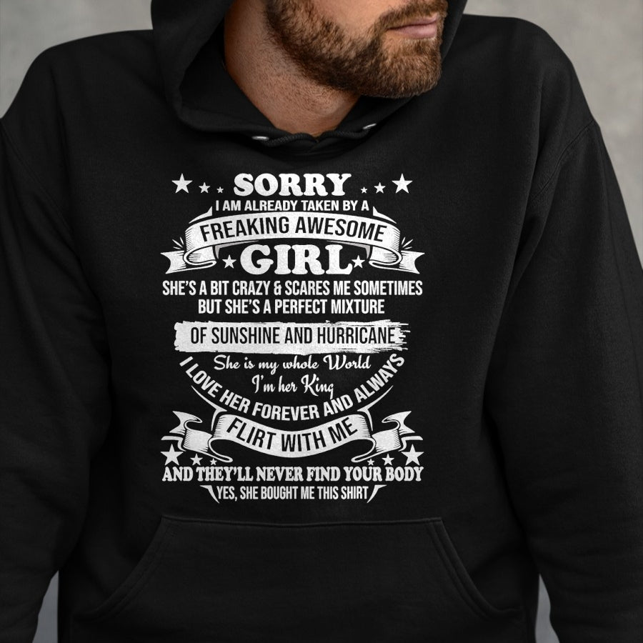 Best Husband Shirt, Wife and Husband Unisex T-Shirt/Hoodie/Sweatshirt HLT00 - Sorry I am Already Taken by Awesome Girl Shirt Valentine Day T-Shirt