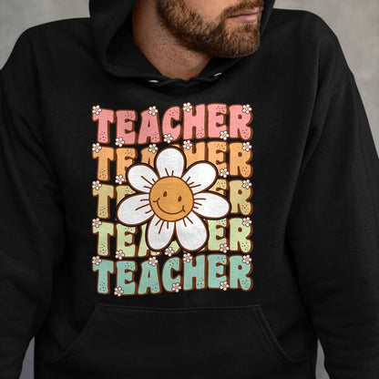 Best Student Shirt, Funny Back To School UnisexT-Shirt/Hoodie/Sweatshirt HLT00 - Groovy Teacher Cute Daisy Flower Retro Back to School T-Shirt